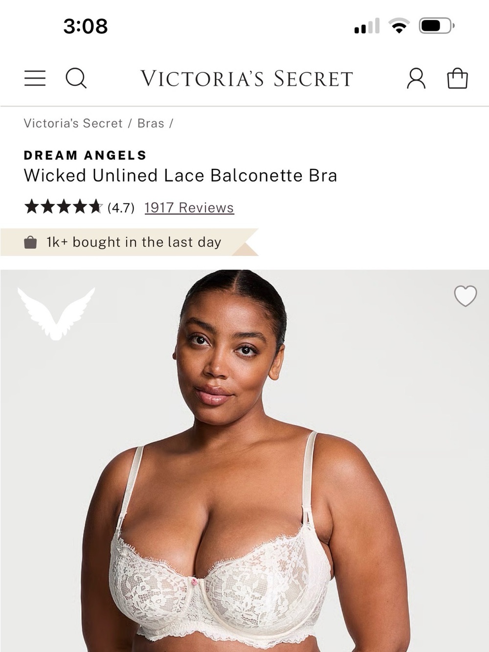 BRAND NEW Victoria's Secret Cream Lace Balconette Bra — Dream Angels